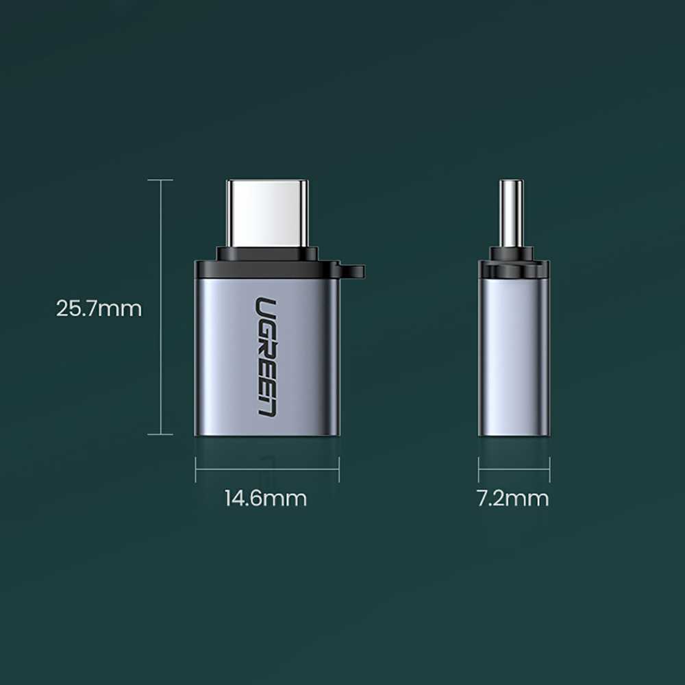 USB į USB-C 3.1 adapteris UGREEN US270 (pilkas)