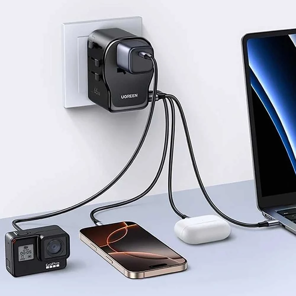 Adapteris Ugreen S550 65W kelioninis universalus - juoda