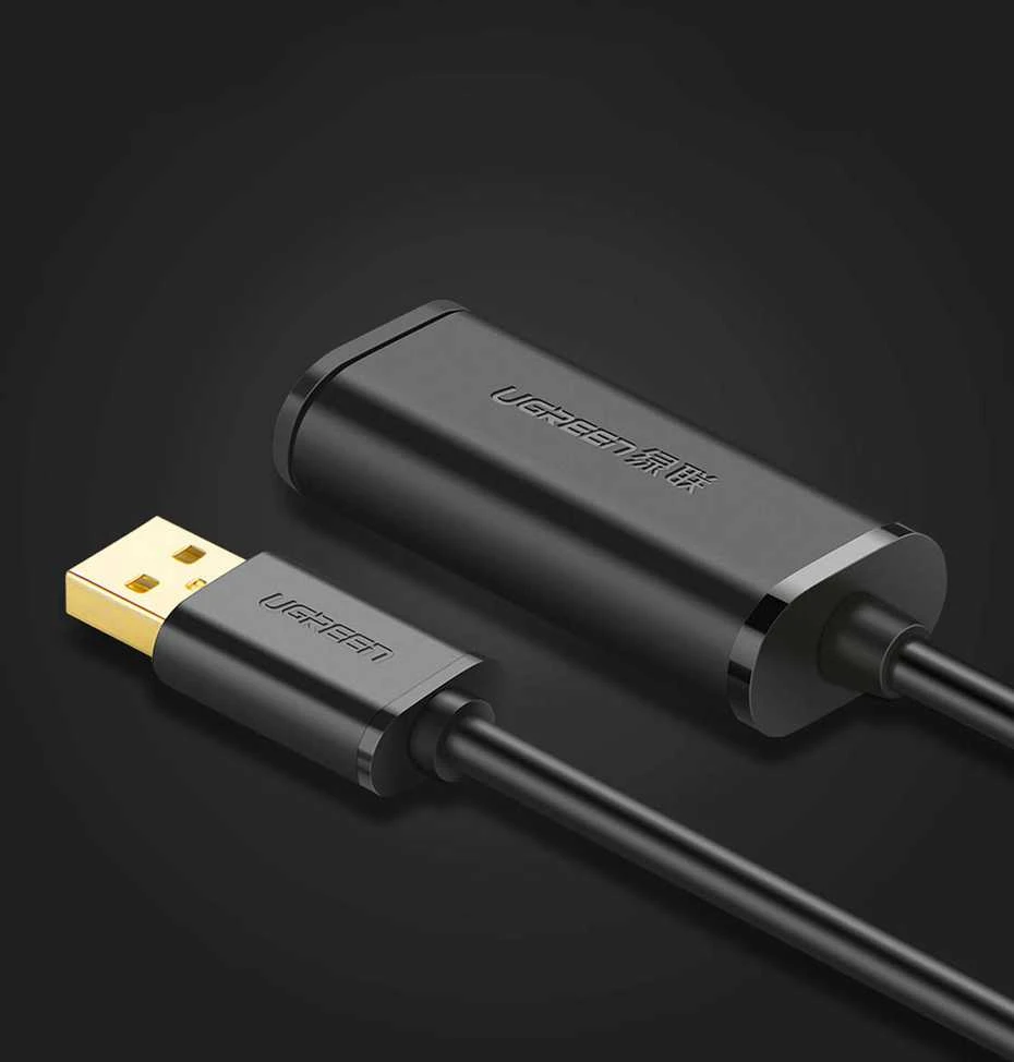 USB 2.0 UGREEN US121 laidas su signalo stiprintuvu 20m