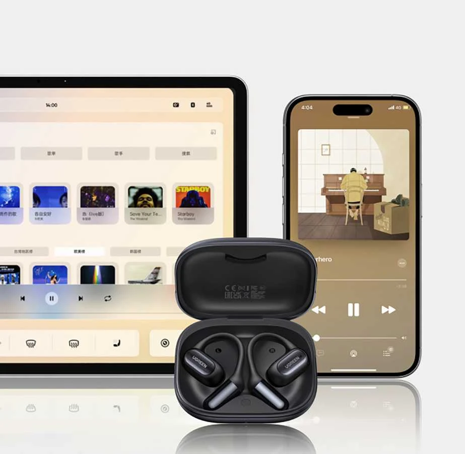 Ausinės Ugreen FitBuds OWS belaidės sportui IPX5 - juoda