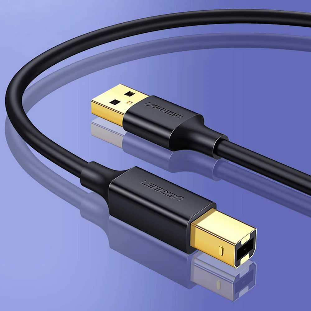 UGREEN US135 USB 2.0 AB spausdintuvo kabelis 5m - Juodas