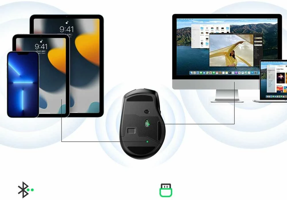 Belaidė pelė UGREEN 2.4 GHz (juoda)