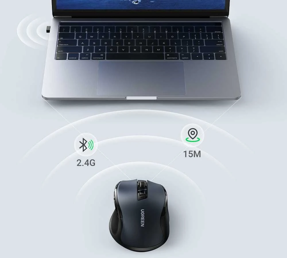 Belaidė pelė UGREEN 2.4 GHz (juoda)