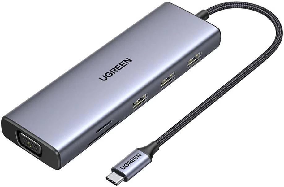 Adapteris Ugreen CM498 USB-C, 2 x USB-A + USB-C + HDMI + SD / TF + PD