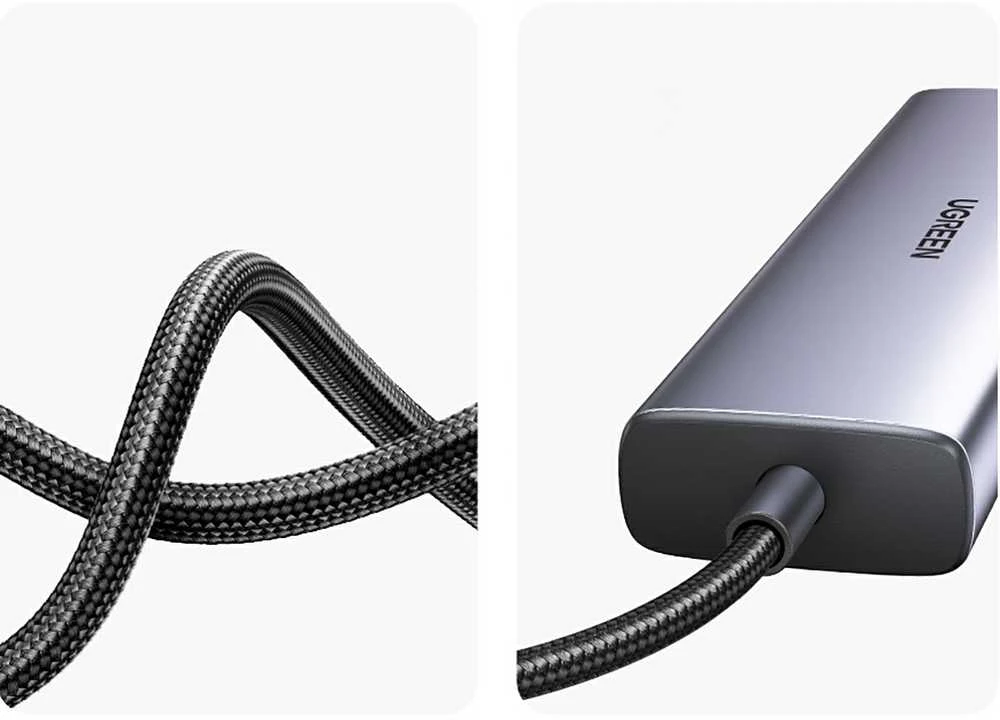 Adapterio šakotuvas UGREEN, USB-C iki 2x USB 3.0, HDMI, RJ45, SD/TF