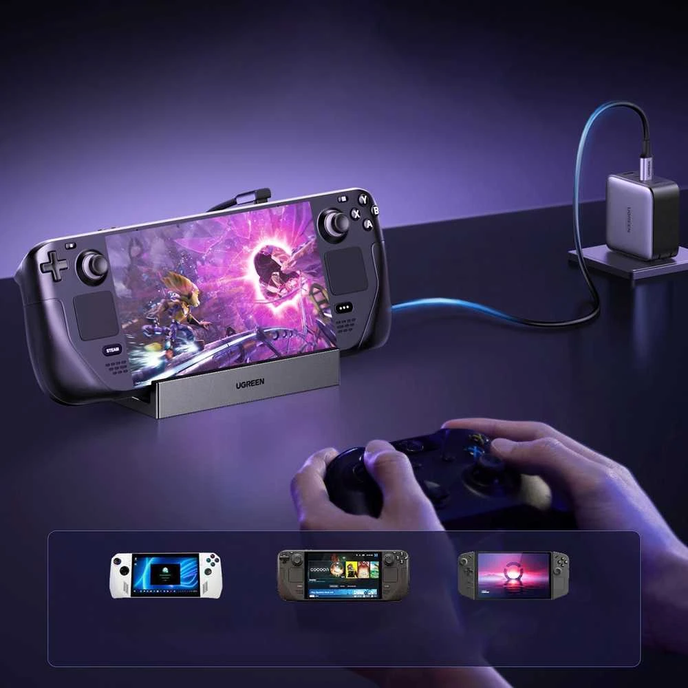 „Ugreen“ „Steam Deck“ doko šakotuvas USB-C 9w1 4K 120Hz - pilka