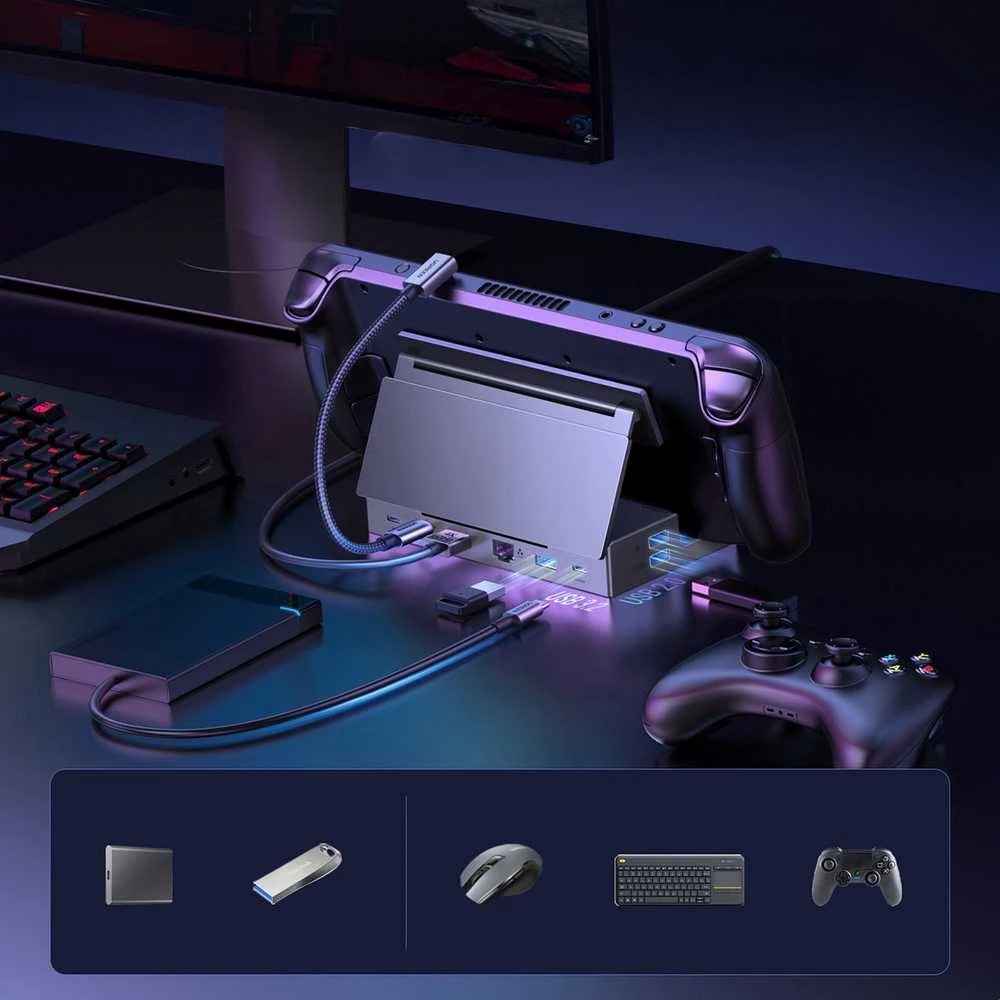 „Ugreen“ „Steam Deck“ doko šakotuvas USB-C 9w1 4K 120Hz - pilka