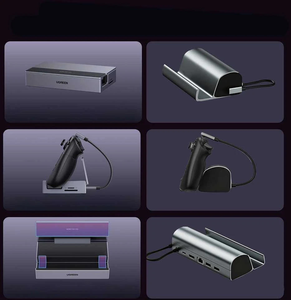 „Ugreen“ „Steam Deck“ doko šakotuvas USB-C 9w1 4K 120Hz - pilka