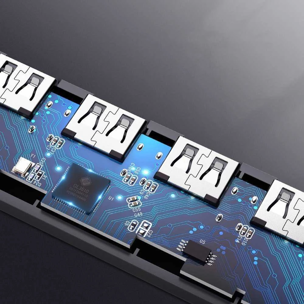 UGREEN 4-Port USB3.0 Hub with USB-C Power Supply šakotuvas - pilkas