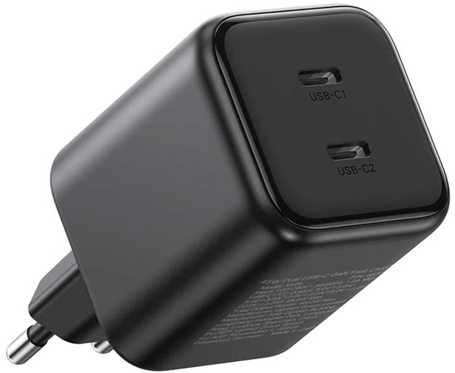 Įkroviklis Ugreen GaN 45W 2xUSB-C - juoda