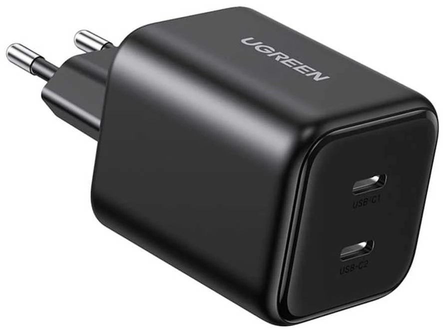 Įkroviklis Ugreen GaN 45W 2xUSB-C - juoda