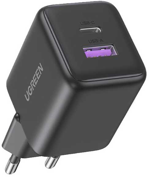Ugreen X516 30W GaN Laidinis įkroviklis 1x USB-A 1x USB-C - pilkos spalvos