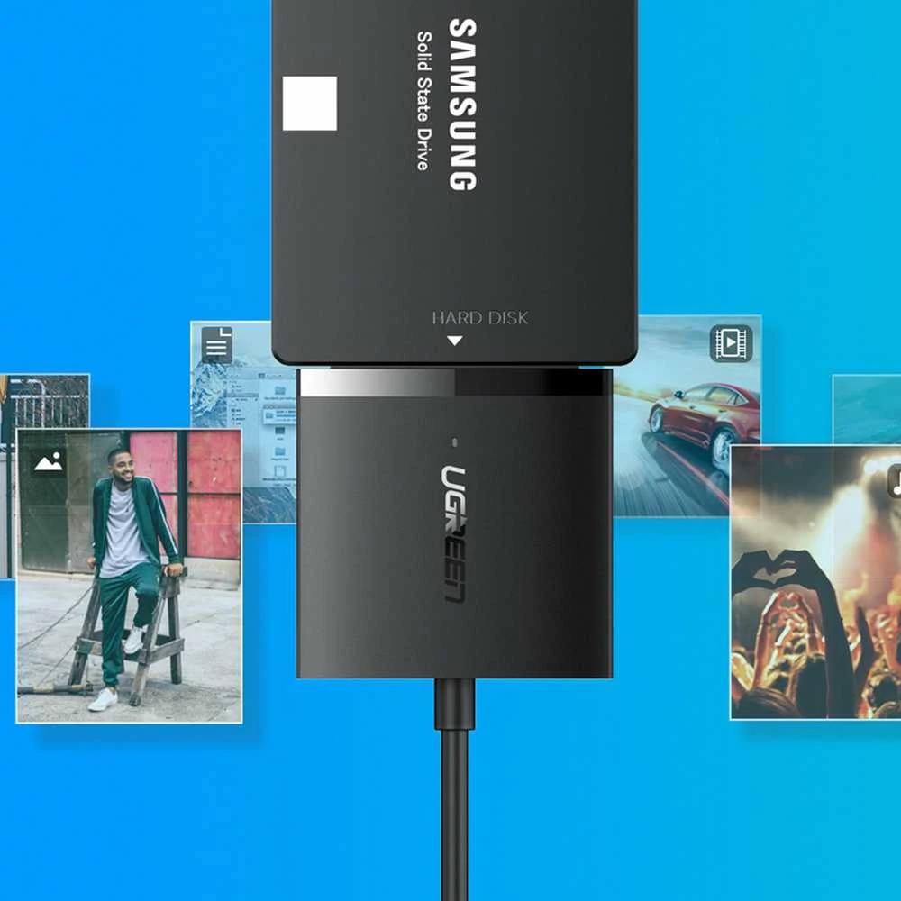 UGREEN adapteris HDD 2.5 "ir 3.5" SATA į USB 3.0 - Juodas