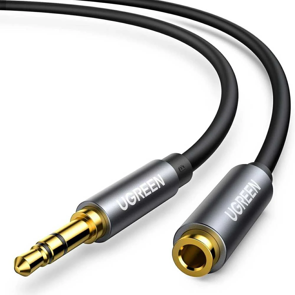 UGREEN AUX kabelio prailginimo mini lizdas 3.5 mm, 5 m (juodas)