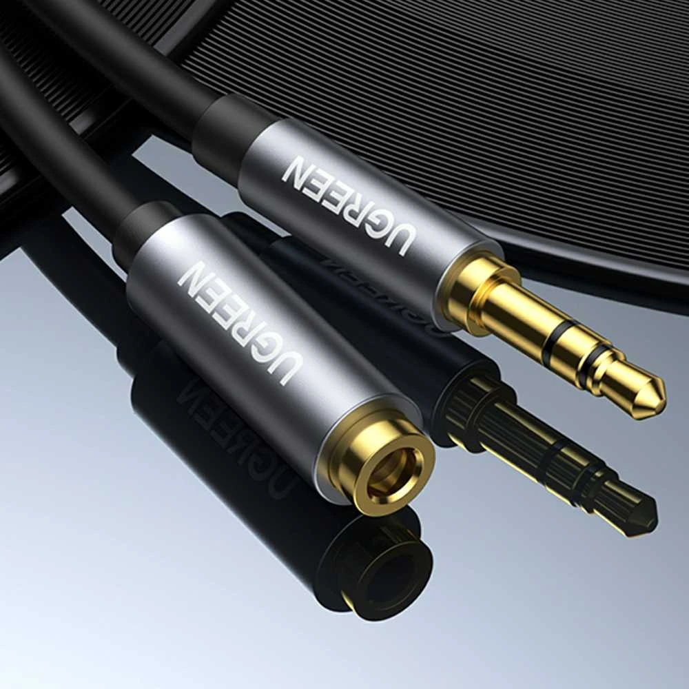 UGREEN AUX kabelio prailginimo mini lizdas 3.5 mm, 5 m (juodas)