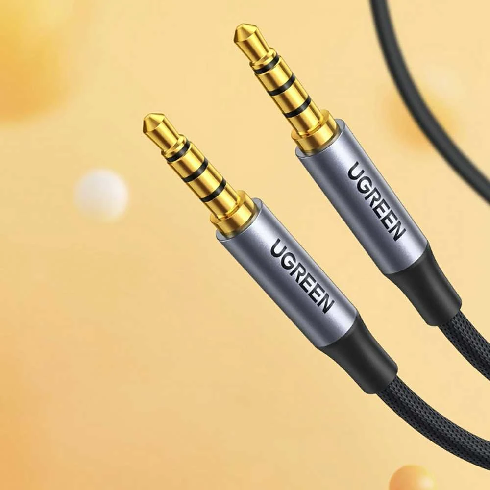 UGREEN kabelis 3.5mm 4pin kištukas - 3.5mm kištukas 4pin 1m AV183 - Juodas