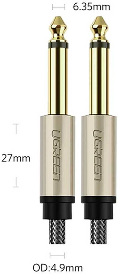 UGREEN AV128 TS Kabelis - 6.35mm 3m - Pilkas