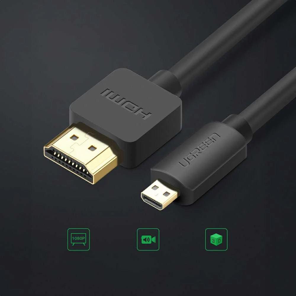 UGREEN Micro HDMI - HDMI kabelis 4K 3D 1m