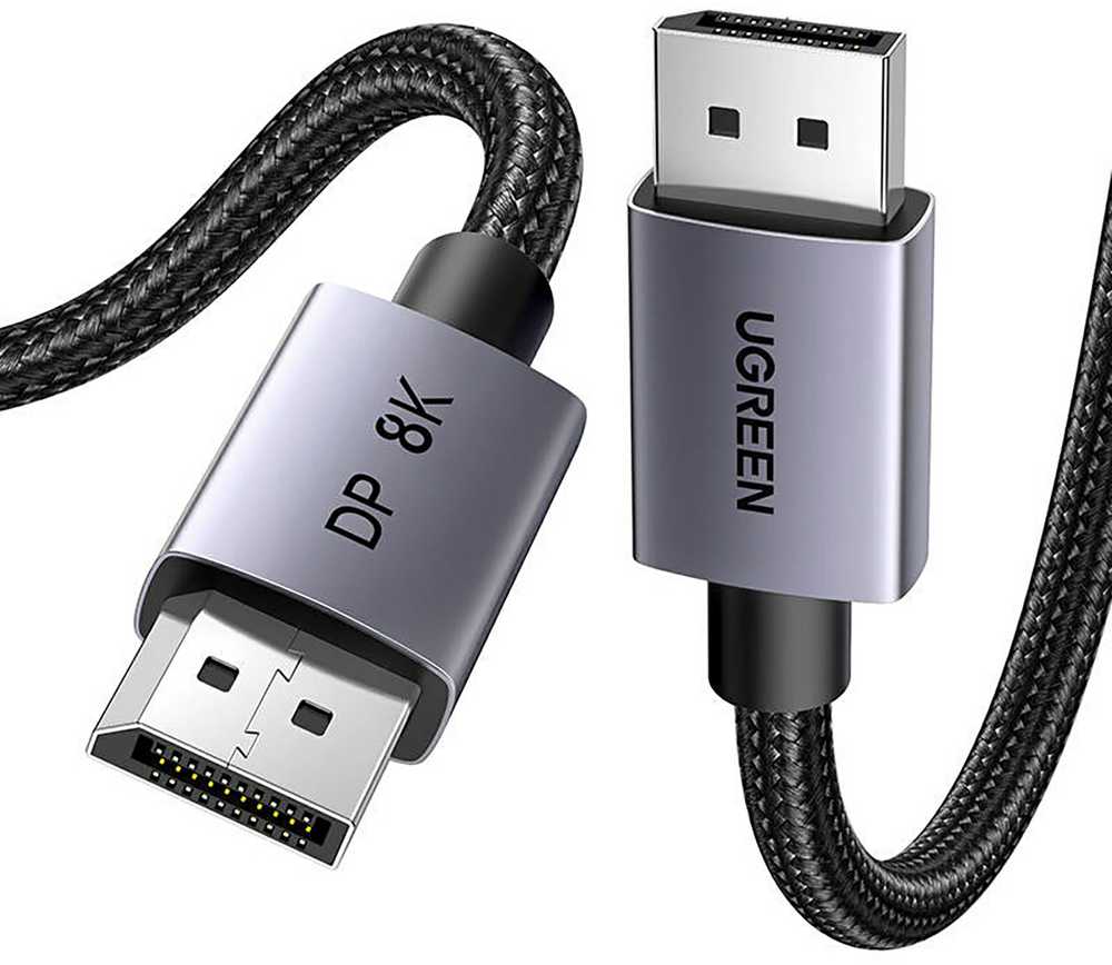 Kabelis DisplayPort 1.4 Ugreen DP120, 8K 60Hz, 32.4Gbps, 1m (juoda)