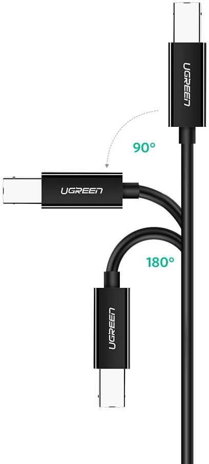 Spausdintuvo kabelis USB-C 2.0 į USB-B UGREEN US241, 1m (juodas)