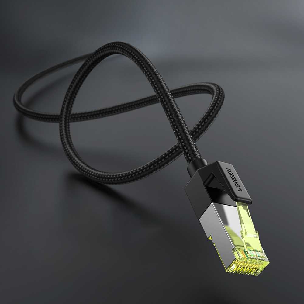 Ugreen NW150 30791 Ethernet RJ45 Cat 7 10Gbps 10m Cable - juodos spalvos