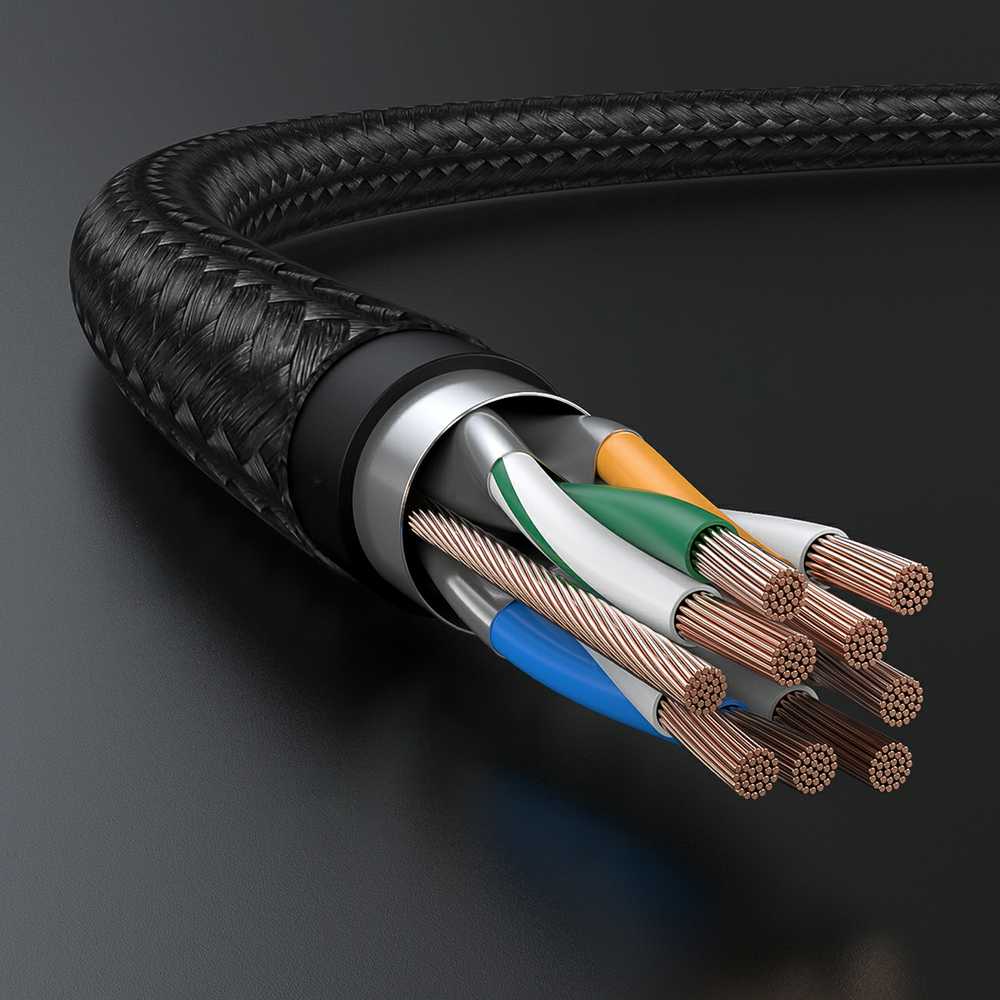 Ugreen NW150 30791 Ethernet RJ45 Cat 7 10Gbps 10m Cable - juodos spalvos