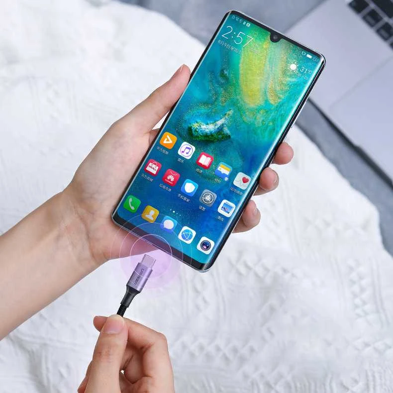 USB C į USB C laidas UGREEN US316, 100W, 3m - juodas