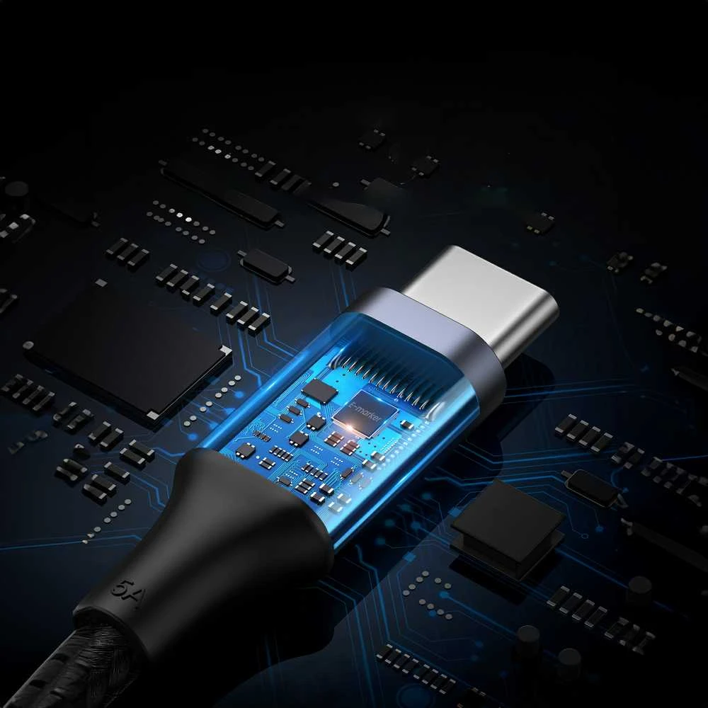 Ugreen US557 USB-C į USB-C laidas, 100 W, 5A (juodas)