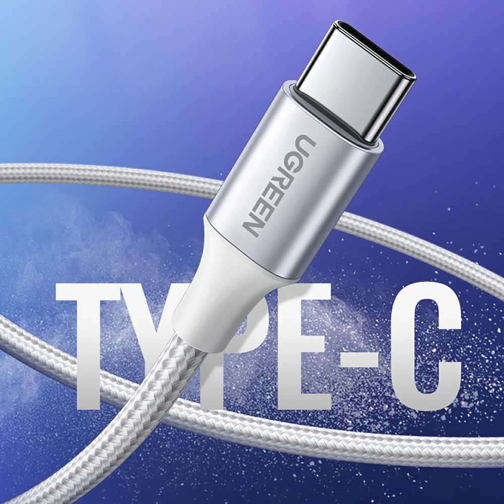 Nikeliu dengtas USB-C kabelis QC3.0 UGREEN 2m