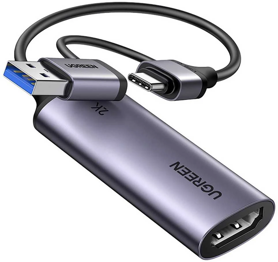 Ugreen HDMI įvesties adapteris su USB-A ir USB-C jungtimis