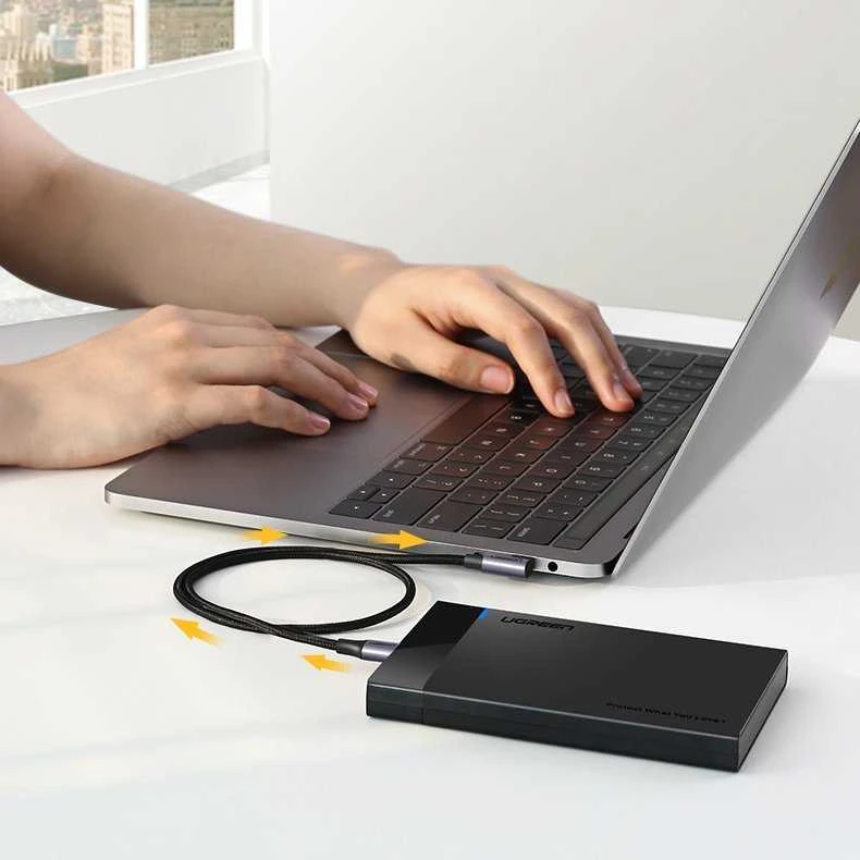 UGREEN US255 USB-C į USB-C alkūninis kabelis, 3A, 60W, 2m (juodas)