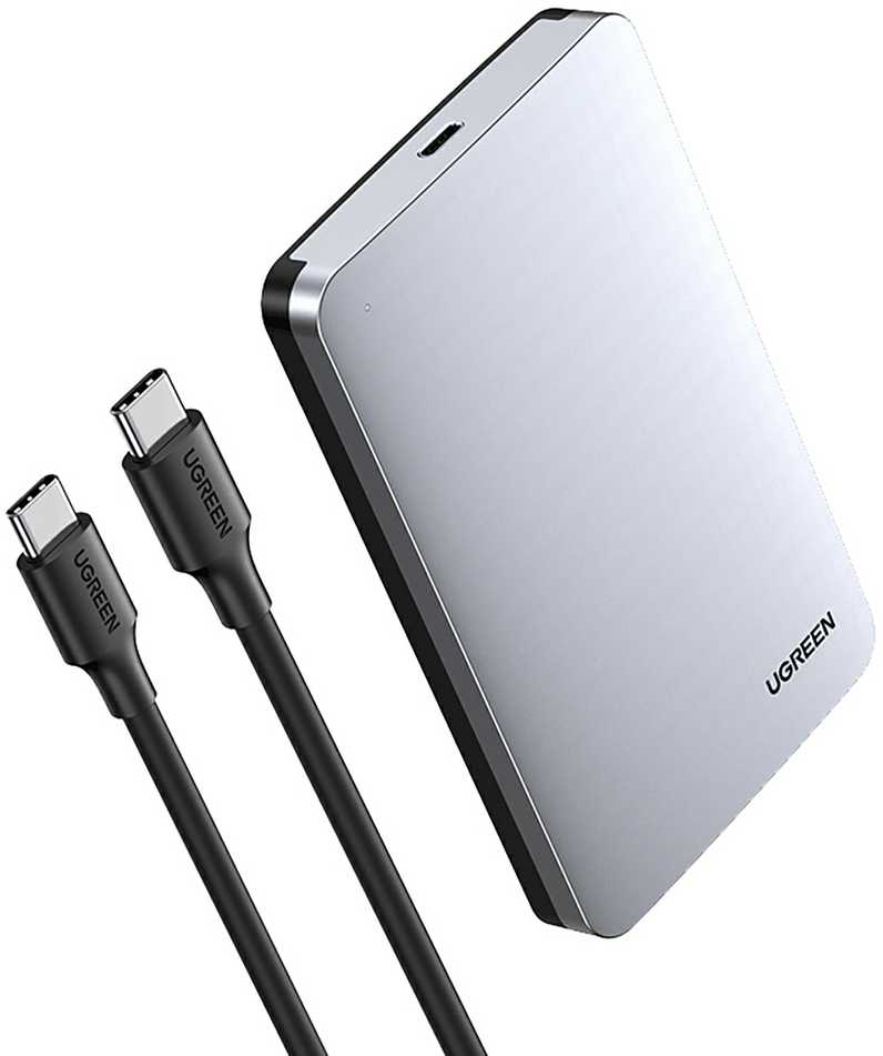 Ugreen CM300 70499 skyrius 2,5'' SATA 3.0 6Gbps kietasis diskas – pilkas + USB-C – USB-C laidas 0,5 m