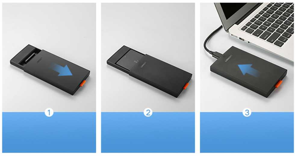 UGREEN SATA išorinio disko dėklas 2.5 "SSD / HDD