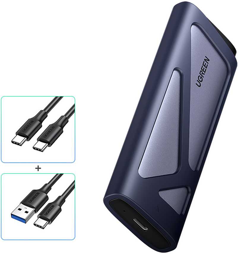 Ugreen CM767 M.2 NVMe/SATA SSD Disk Dėklas - sidabro spalvos