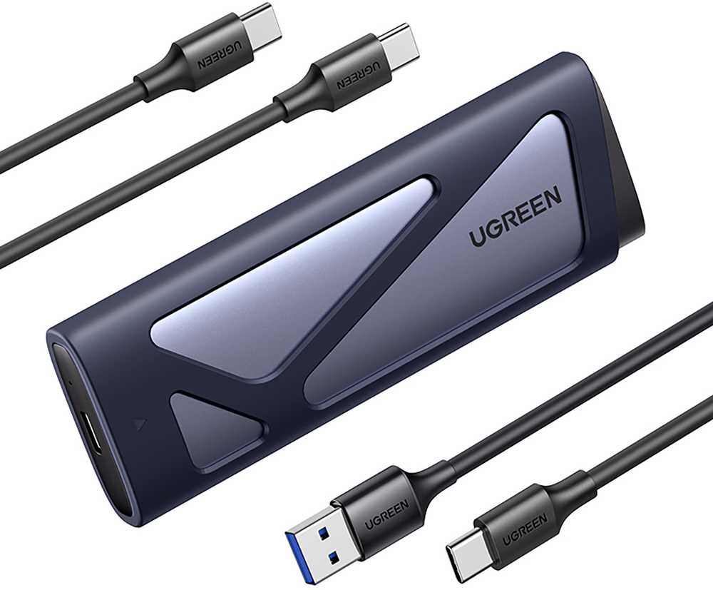 Ugreen CM767 M.2 NVMe/SATA SSD Disk Dėklas - sidabro spalvos