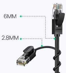 UGREEN NW122 Ethernet kabelis RJ45 Cat.6A UTP 10m - Juodas