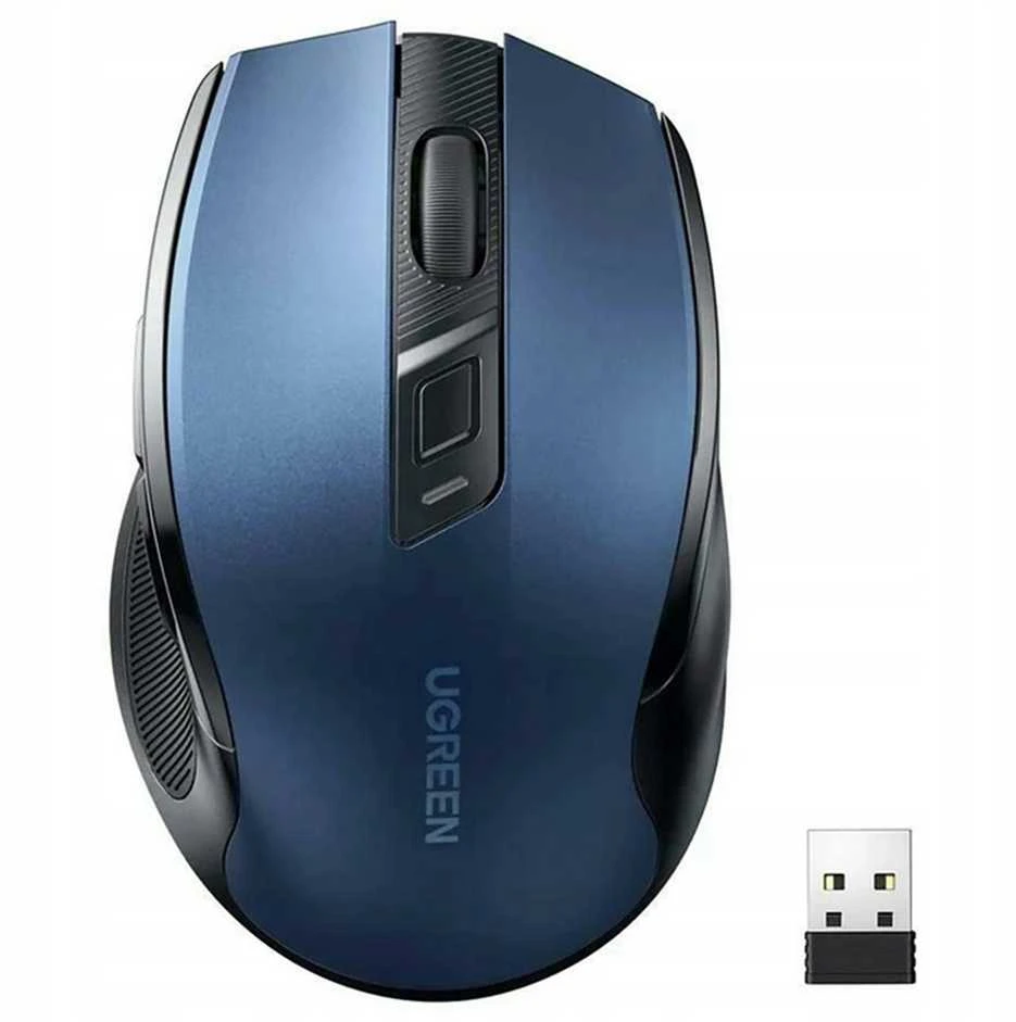 Ugreen MU006 optinė belaidė USB pelė 2.4GHz 4000 DPI - mėlynas