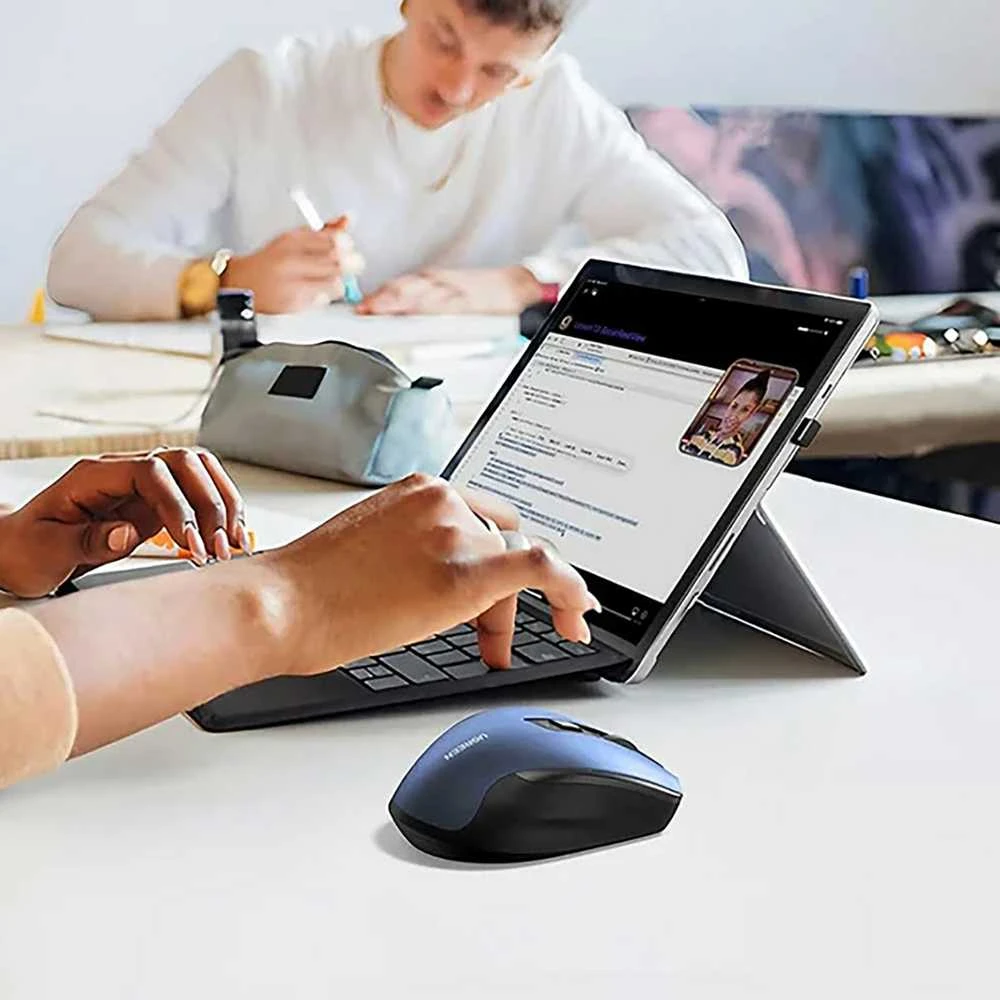 Ugreen MU006 optinė belaidė USB pelė 2.4GHz 4000 DPI - mėlynas