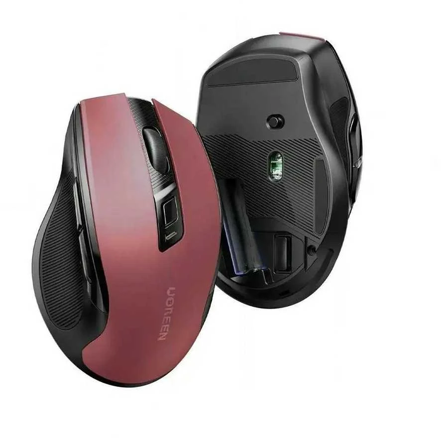 Ugreen MU006 belaidė optinė pelė USB 2.4GHz / Bluetooth 5.0 4000 DPI - raudonos spalvos