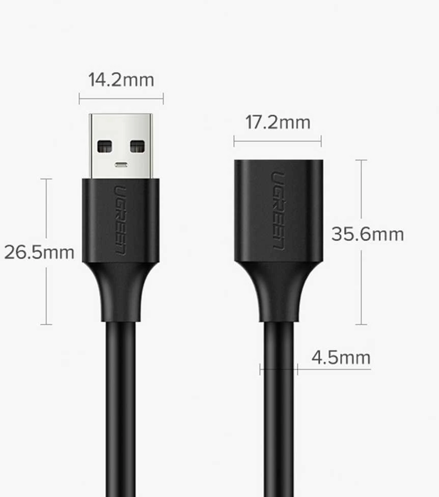 USB 2.0 ilgintuvas UGREEN US103 1.5m