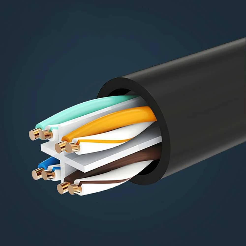 UGREEN Cat 6 FTP Ethernet RJ45 Extension kištukas / lizdas Patchcords su ekranavimu 1m - Juodas