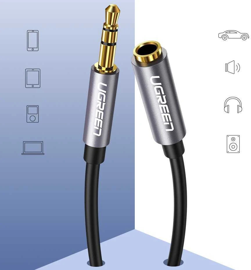 UGREEN AUX kištukas - AUX lizdas 3.5mm laidas 3m
