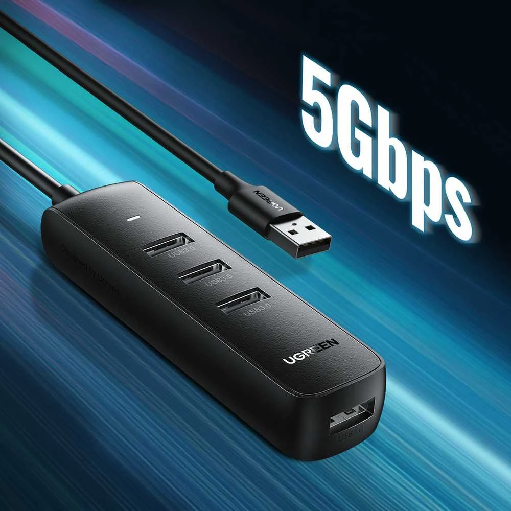 Adapteris UGREEN CM416 4in1 USB į 4x USB 1m (juodas)