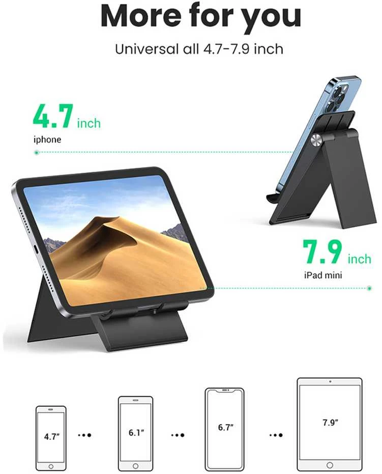 UGREEN LP247 reguliuojamas telefono stovas, 4.7-7.9'' - juodas