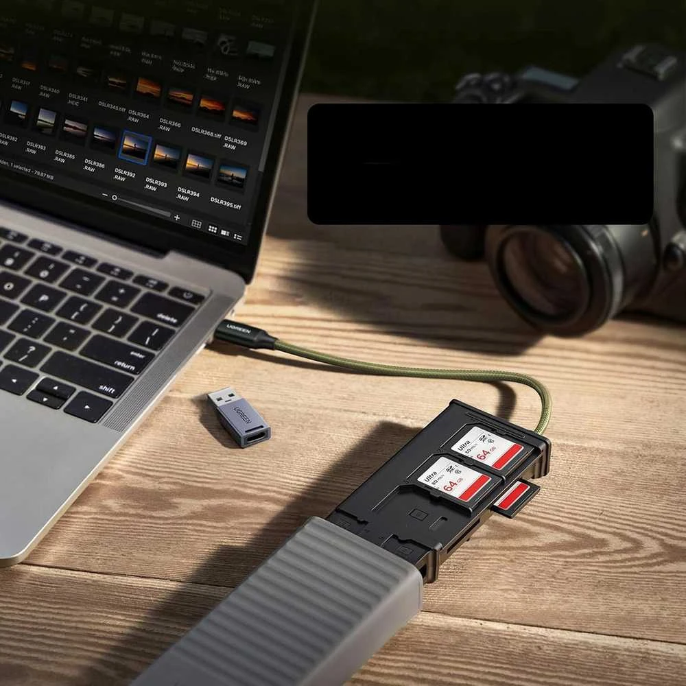 Skaitytuvas Ugreen Adapteris / Skaitytuvas kart pamięci Ugreen CM856 USB / USB-C do kart SD i Micro SD