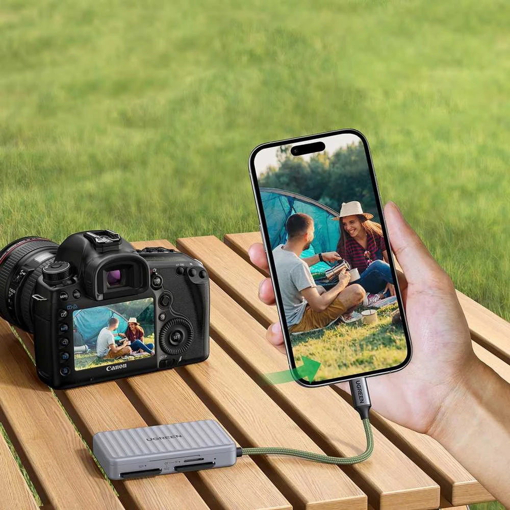 Ugreen CM868 USB-C Kortelių skaitytuvas - Pilka