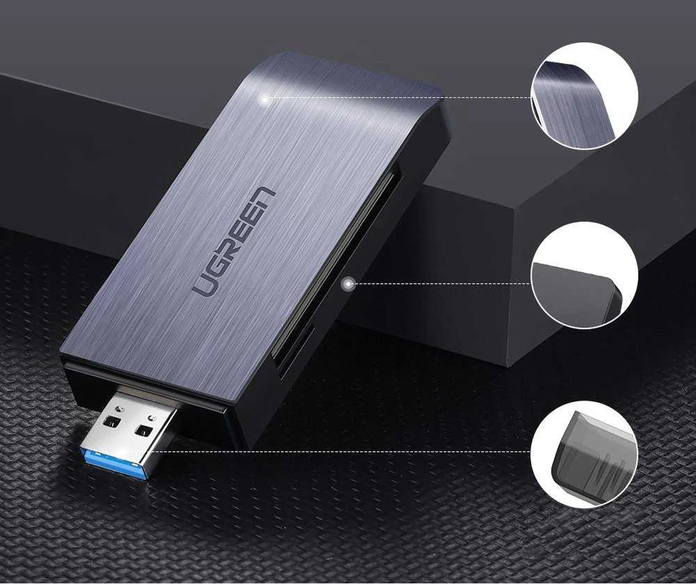 UGREEN USB Adapteris 4 in1 card reader SD + Micro SD (sidabrinis)