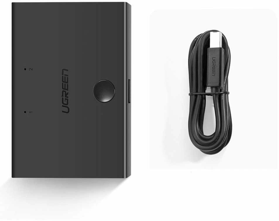 Adapteris USB KVM USB 2x1 UGREEN 30345 USB 2.0 juodas