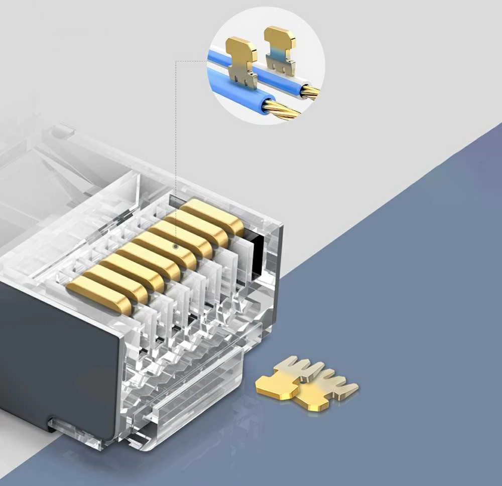 UGREEN Ethernet RJ45 metalinis kištukas 8P/8C Cat.6 UTP 10vnt