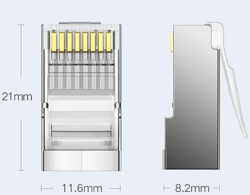 UGREEN Ethernet RJ45 metalinis kištukas 8P/8C Cat.6 UTP 10vnt